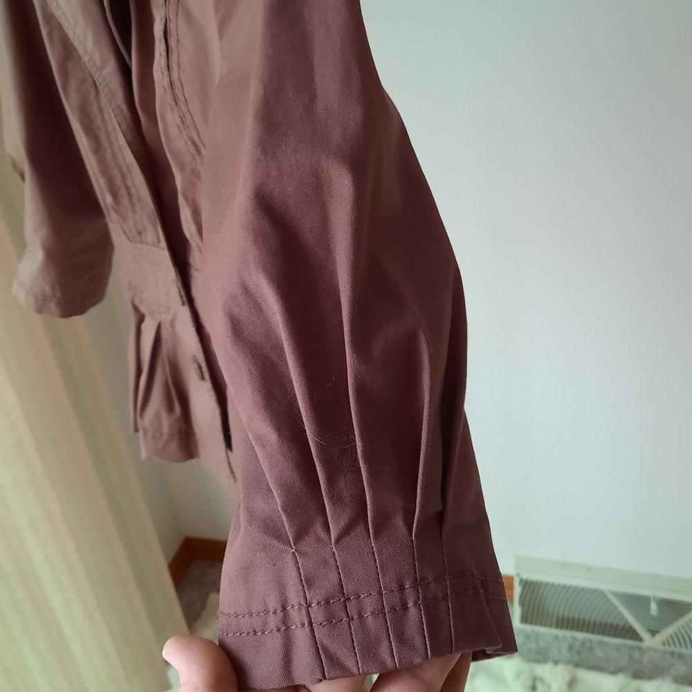 Calvin Klein Jeans brown jacket sz S with pleats at the waist and wrist - Picture 5 of 10